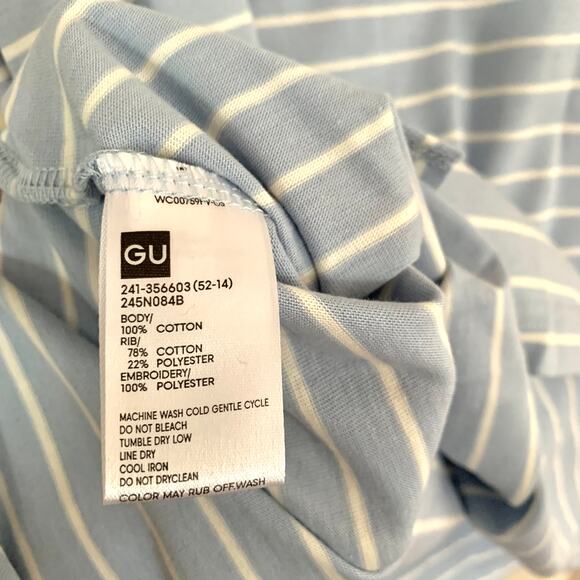 GU (Uniqlo) CHIIKAWA Hachiware Striped T-shirt in Blue - Picture 11 of 11